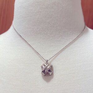 Vintage Tiffany Sterling Silver Signature X Necklace
